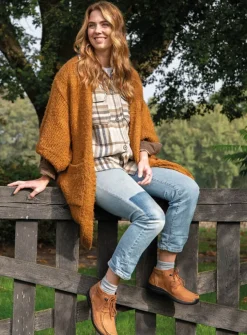 Wolky Seamy Moc - cognac nubuck<DAMES Hoge Veterschoenen|Herfst/Winter