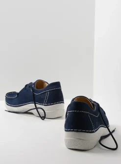 Wolky Seamy Shoe - denim nubuck<DAMES Lage Veterschoenen