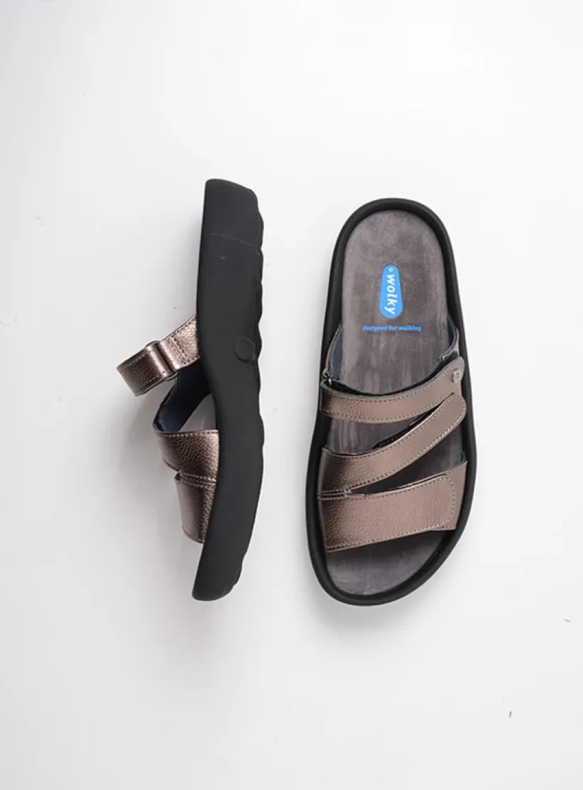 Wolky Sense - brons leer<DAMES Slippers