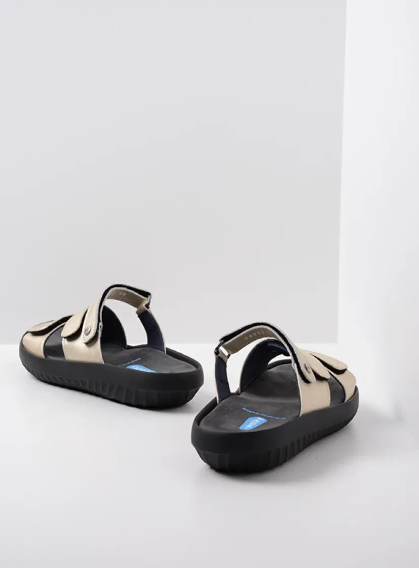 Wolky Sense - goud leer<DAMES Slippers