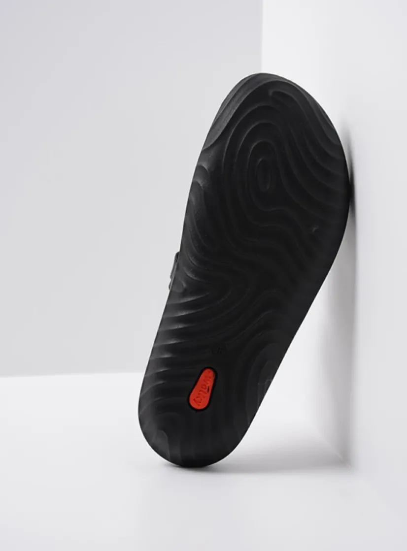 Wolky Sense - zwart leer<DAMES Slippers