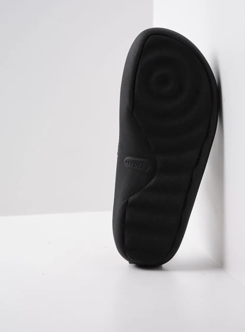 Wolky Sense - zwart/blauw suede<DAMES Slippers