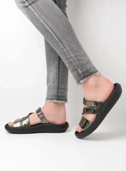 Wolky Sense Vegan - grijsgroen vegan lak<DAMES Slippers