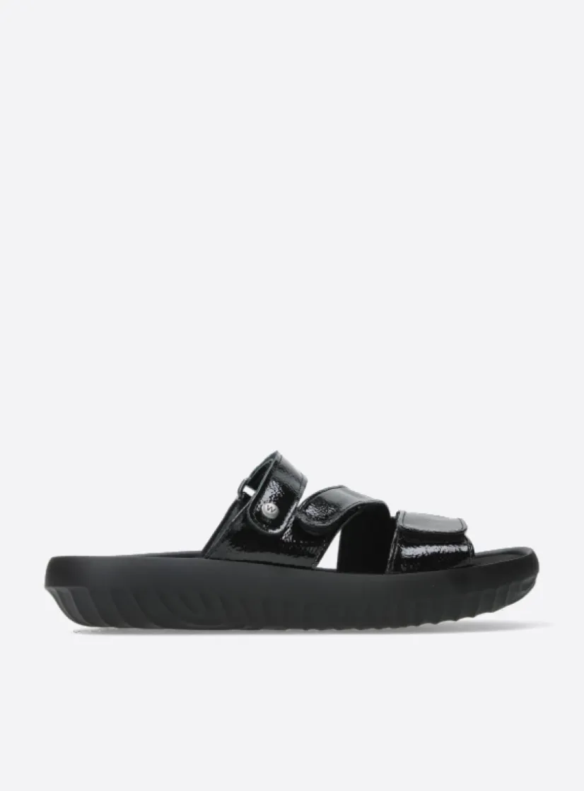 Wolky Sense Vegan - zwart vegan lak<DAMES Slippers