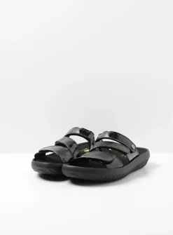 Wolky Sense Vegan - zwart vegan lak<DAMES Slippers