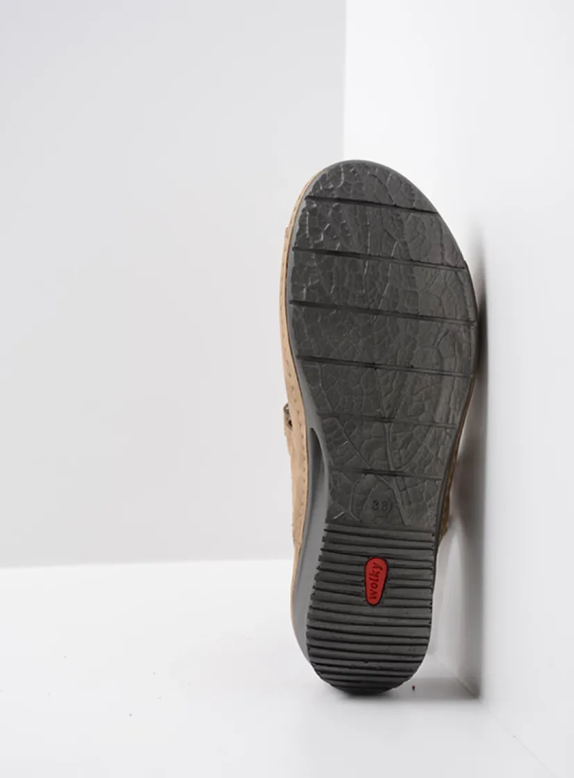 Wolky Shallow - beige nubuck<DAMES Sandalen