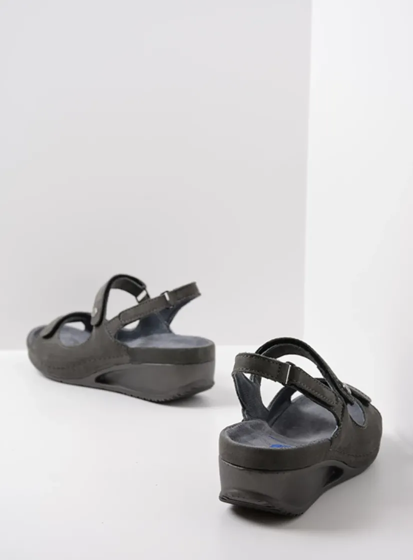 Wolky Shallow - grijs nubuck<DAMES Sandalen