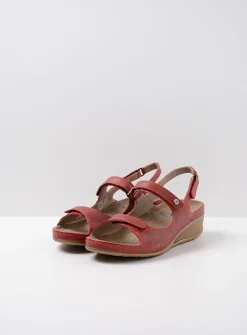 Wolky Shallow - rood leer<DAMES Sandalen