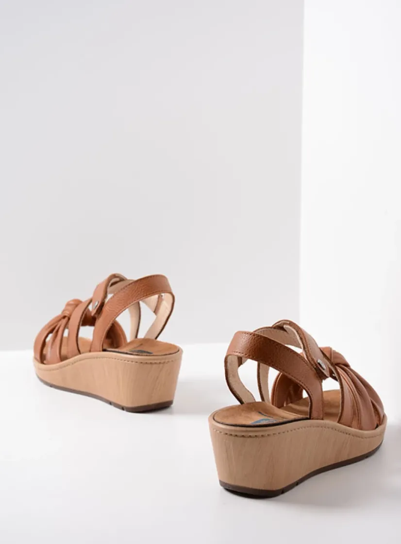Wolky Sisal - cognac leer<DAMES Sandalen