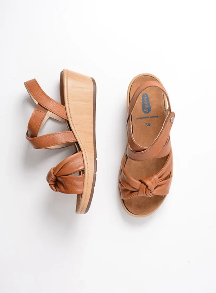 Wolky Sisal - cognac leer<DAMES Sandalen