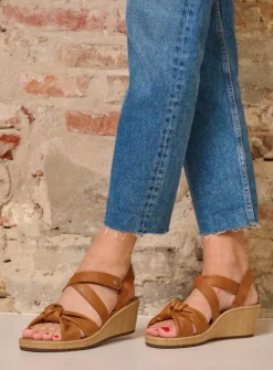 Wolky Sisal - cognac leer<DAMES Sandalen