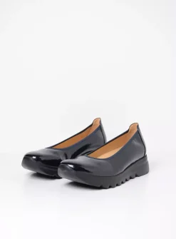 Wolky Snallerina F2F - blauw lak biocare<DAMES Instappers