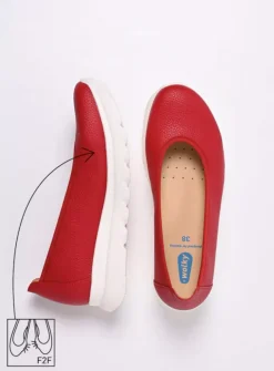 Wolky Snallerina F2F - rood biocare<DAMES Instappers