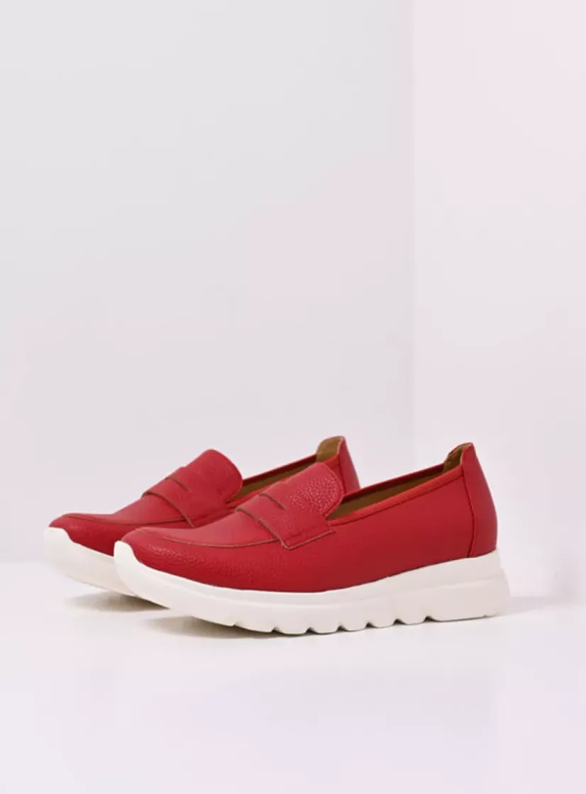 Wolky Snoafer F2F - rood biocare<DAMES Instappers