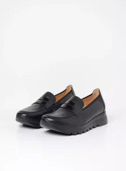 Wolky Snoafer F2F - zwart biocare<DAMES Instappers