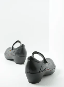 Wolky Sud - zwart leer<DAMES Herfst/Winter|Bandschoenen