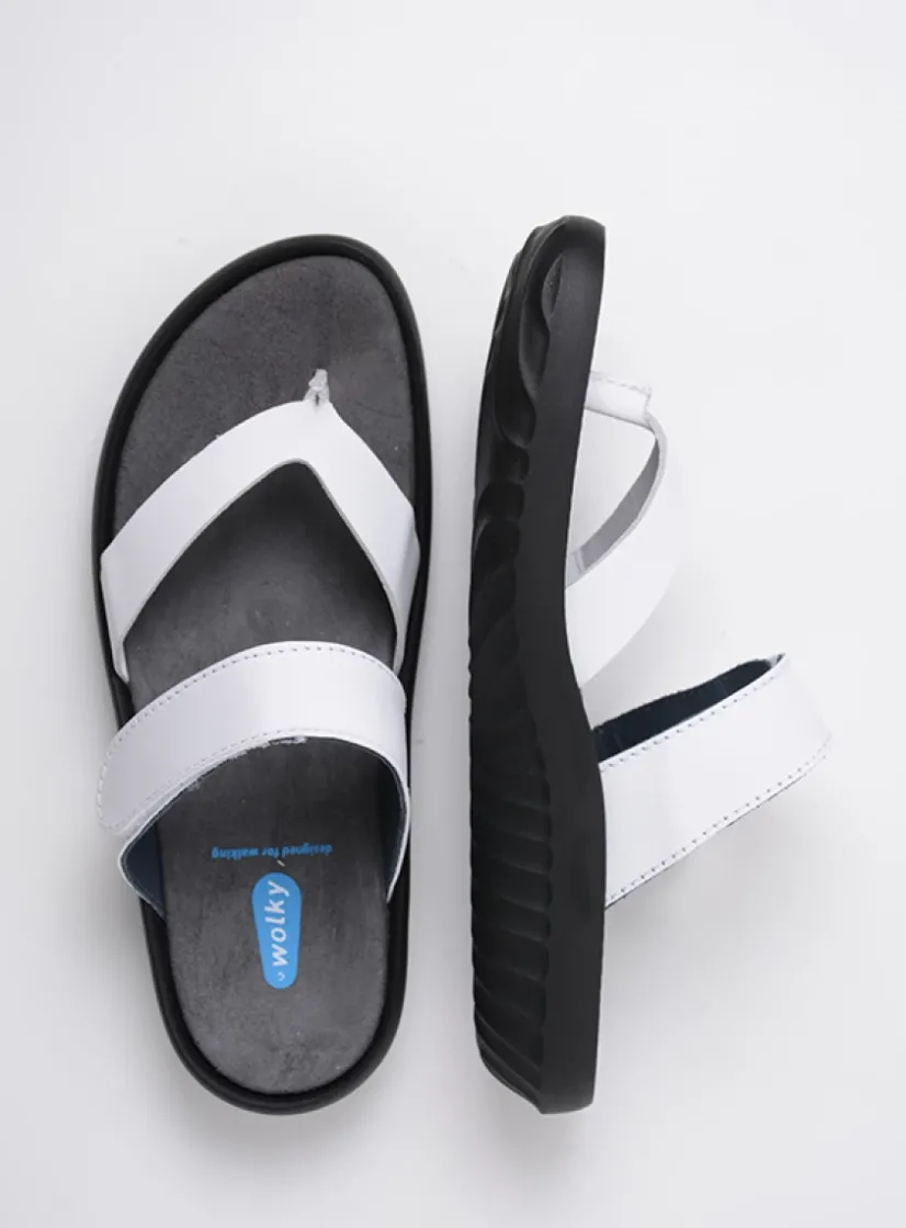 Wolky Tahiti - wit leer<DAMES Slippers