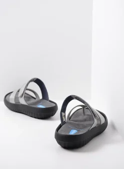Wolky Tahiti - zilver/grijs leer<DAMES Slippers