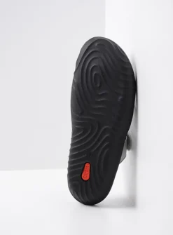 Wolky Tahiti - zilver/grijs leer<DAMES Slippers