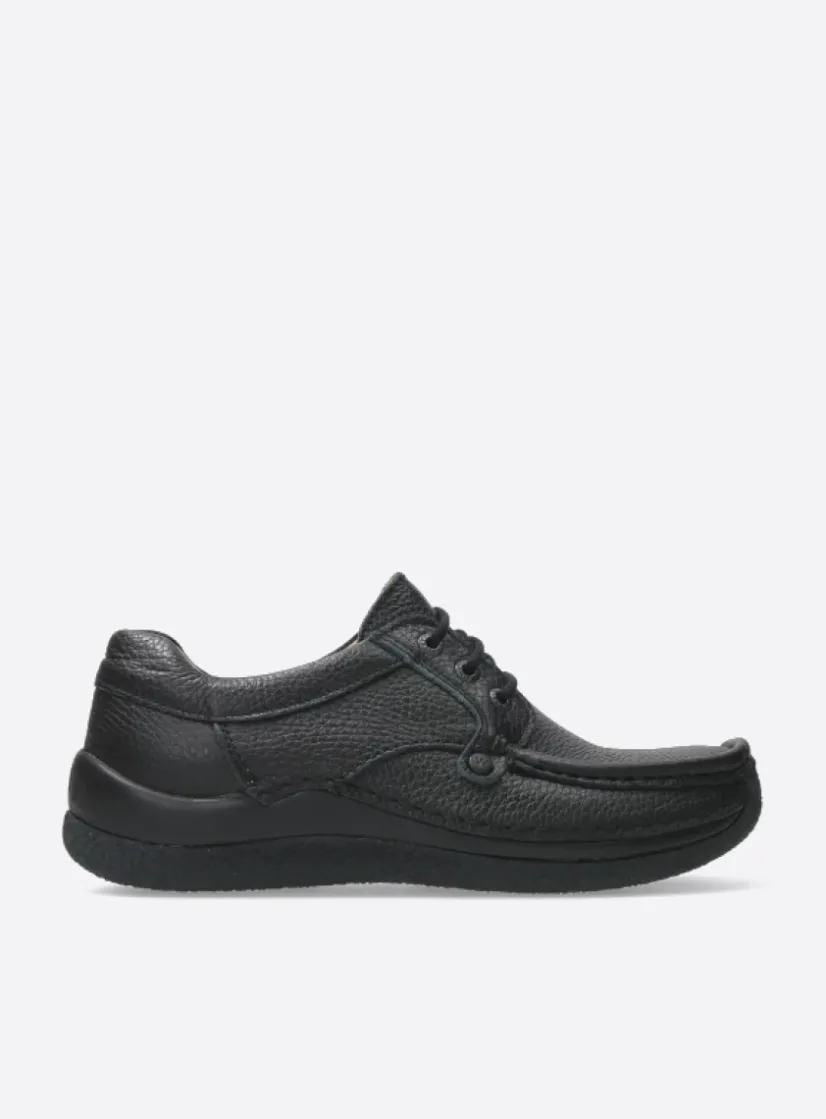 Wolky Taranta - zwart leer<DAMES Lage Veterschoenen|Sneakers