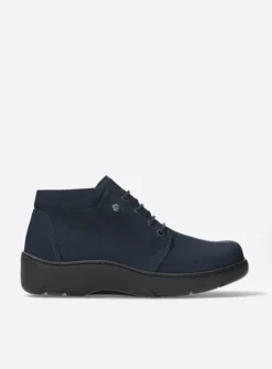 Wolky Tarda XW-WR - donkerblauw nubuck<DAMES Hoge Veterschoenen|Herfst/Winter
