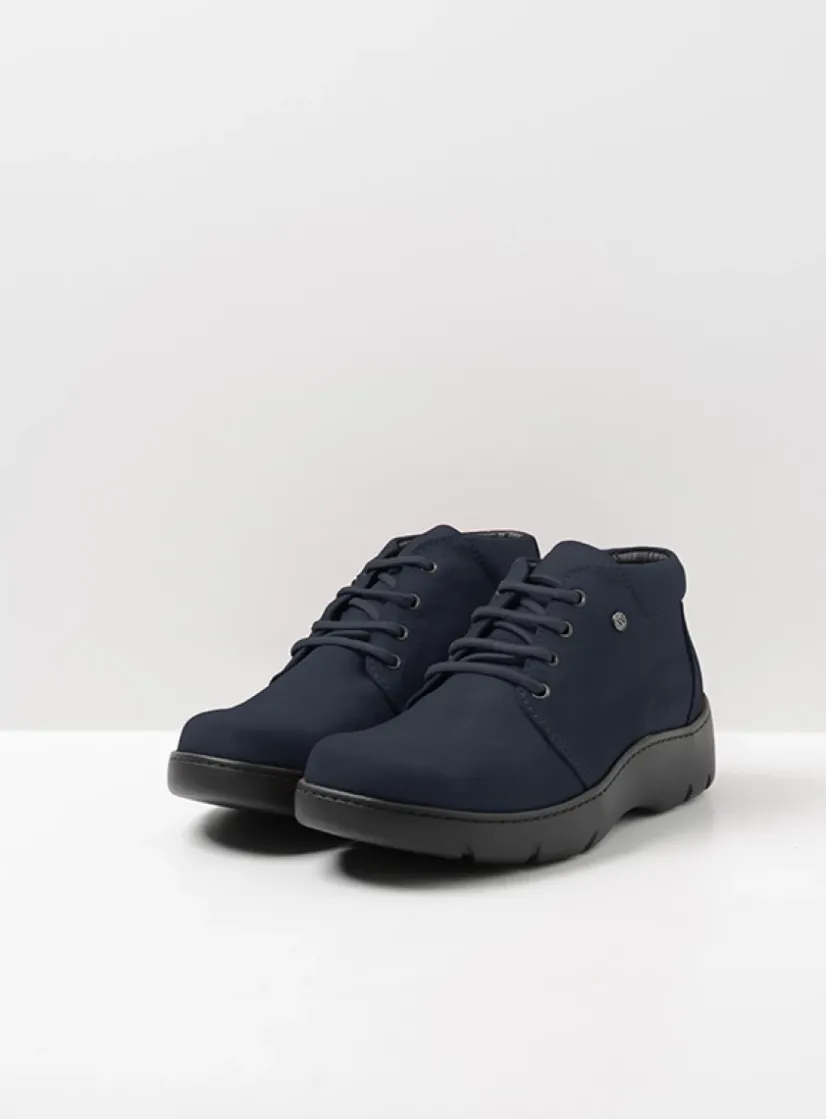 Wolky Tarda XW-WR - donkerblauw nubuck<DAMES Hoge Veterschoenen|Herfst/Winter