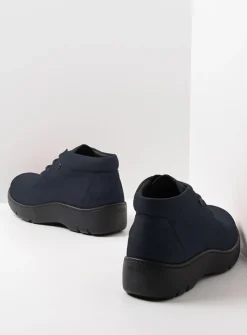 Wolky Tarda XW-WR - donkerblauw nubuck<DAMES Hoge Veterschoenen|Herfst/Winter
