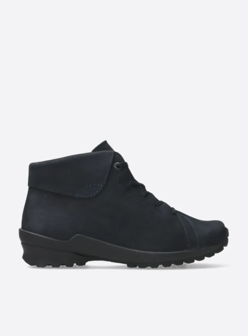 Wolky Teton - blauw nubuck<DAMES Hoge Veterschoenen|Herfst/Winter