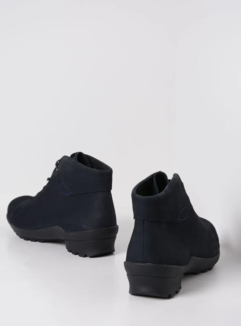 Wolky Teton - blauw nubuck<DAMES Hoge Veterschoenen|Herfst/Winter