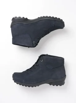 Wolky Teton - blauw nubuck<DAMES Hoge Veterschoenen|Herfst/Winter