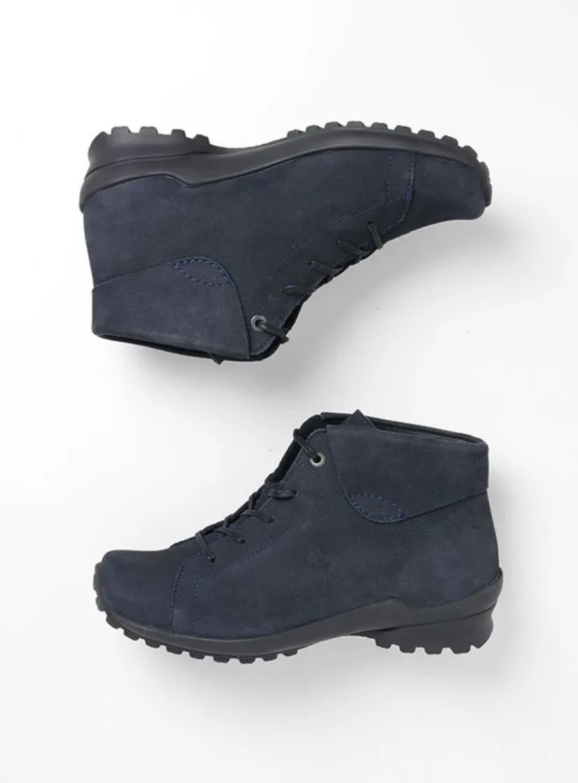Wolky Teton - blauw nubuck<DAMES Hoge Veterschoenen|Herfst/Winter