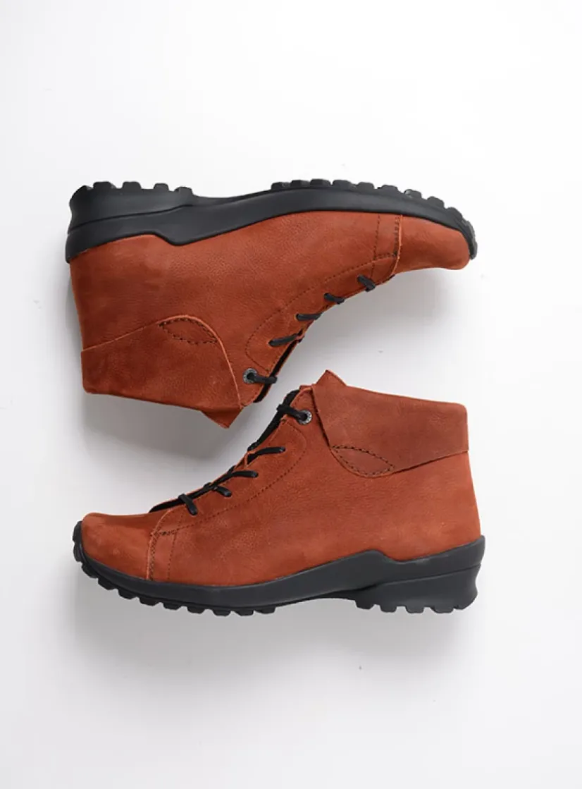 Wolky Teton - terra nubuck<DAMES Hoge Veterschoenen|Herfst/Winter