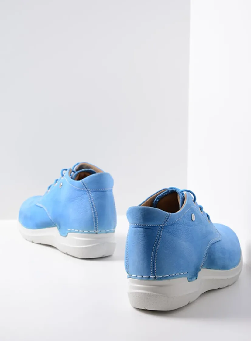 Wolky Truth DB - hemelsblauw nubuck<DAMES Hoge Veterschoenen|Wandelschoenen