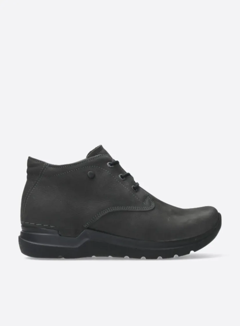 Wolky Truth HV - asfalt nubuck<DAMES Hoge Veterschoenen|Wandelschoenen