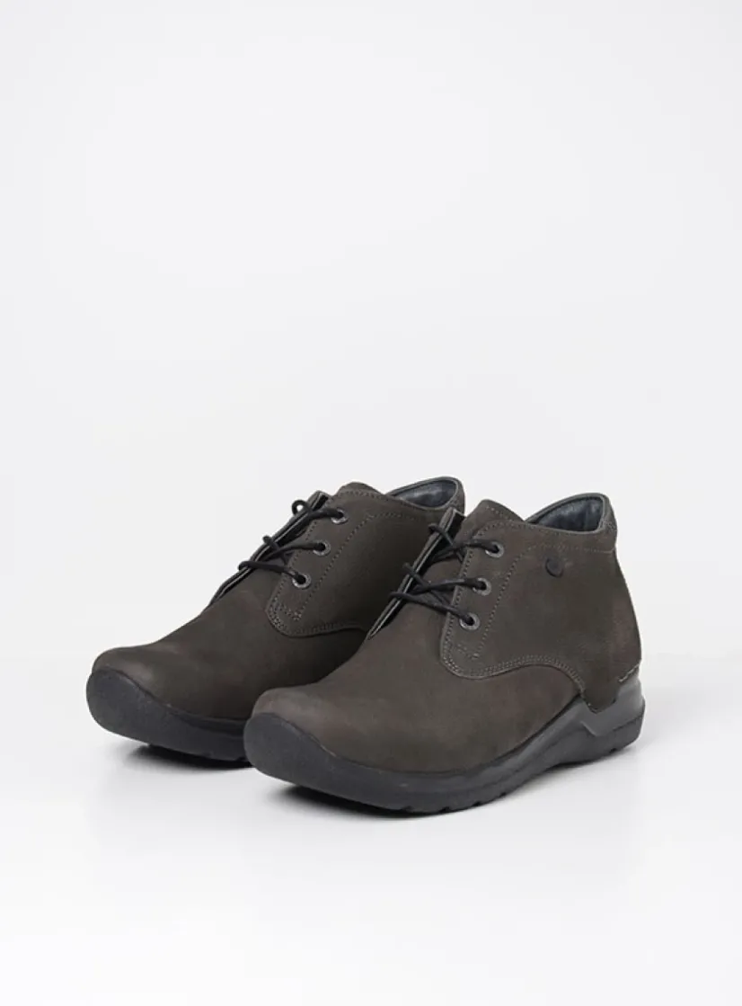Wolky Truth HV - asfalt nubuck<DAMES Hoge Veterschoenen|Wandelschoenen