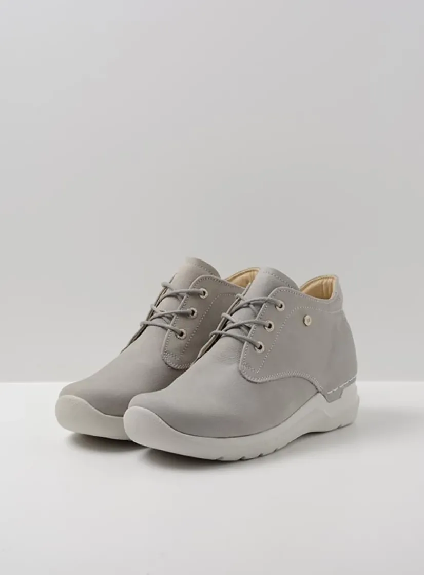 Wolky Truth HV - lichtgrijs nubuck<DAMES Hoge Veterschoenen|Wandelschoenen