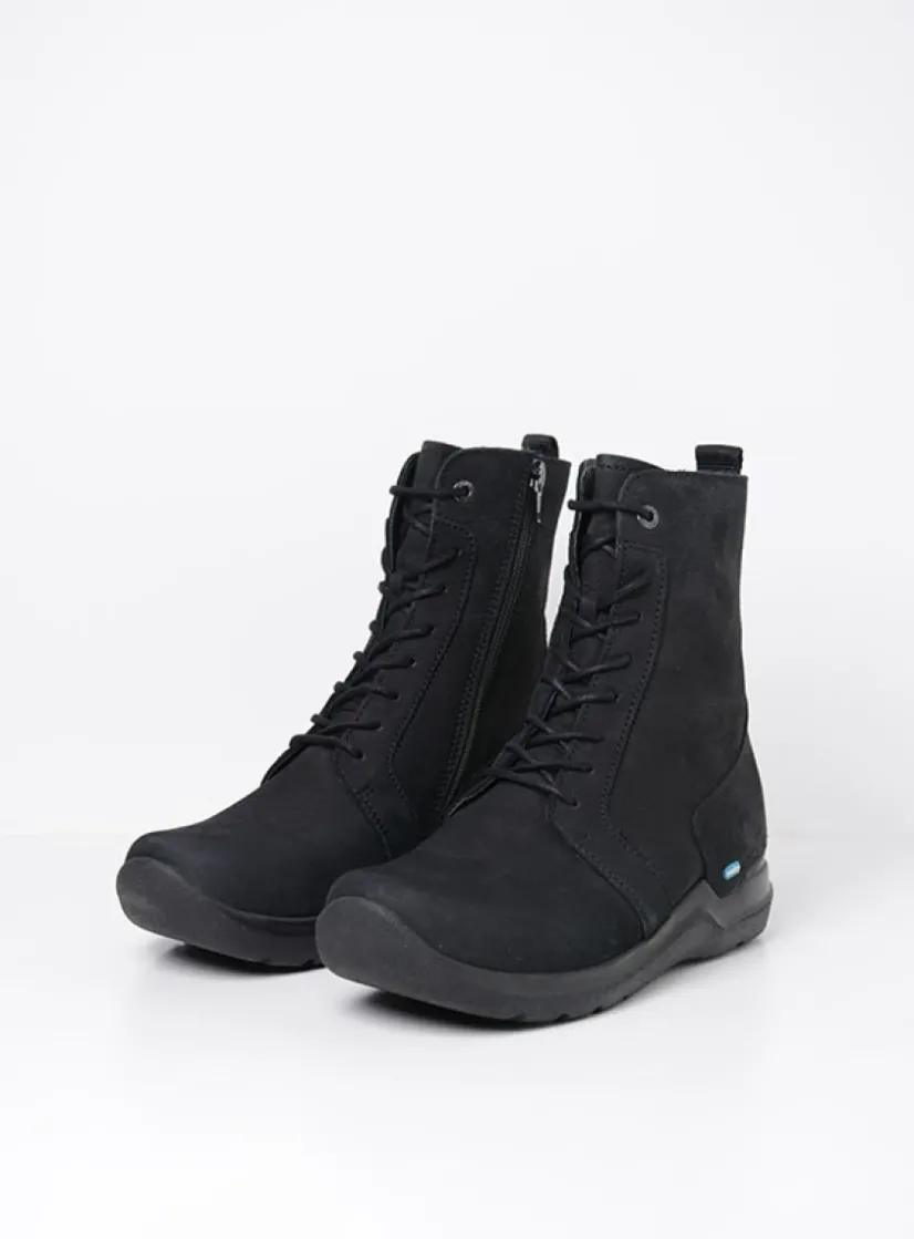Wolky Viper HV - zwart nubuck<DAMES Hoge Veterschoenen|Veterlaarzen