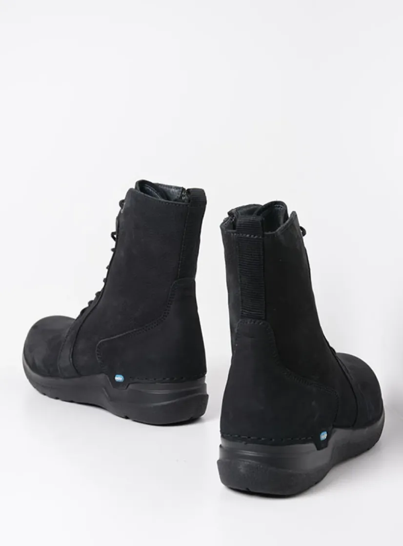 Wolky Viper HV - zwart nubuck<DAMES Hoge Veterschoenen|Veterlaarzen