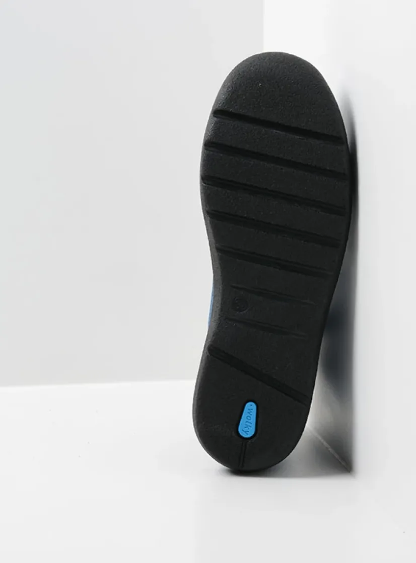 Wolky Why - atlantisch blauw nubuck<DAMES Hoge Veterschoenen|Wandelschoenen