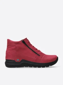 Wolky Why - bordeauxrood nubuck<DAMES Hoge Veterschoenen|Wandelschoenen