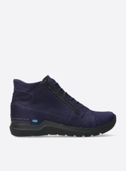 Wolky Why - paars nubuck<DAMES Hoge Veterschoenen|Wandelschoenen