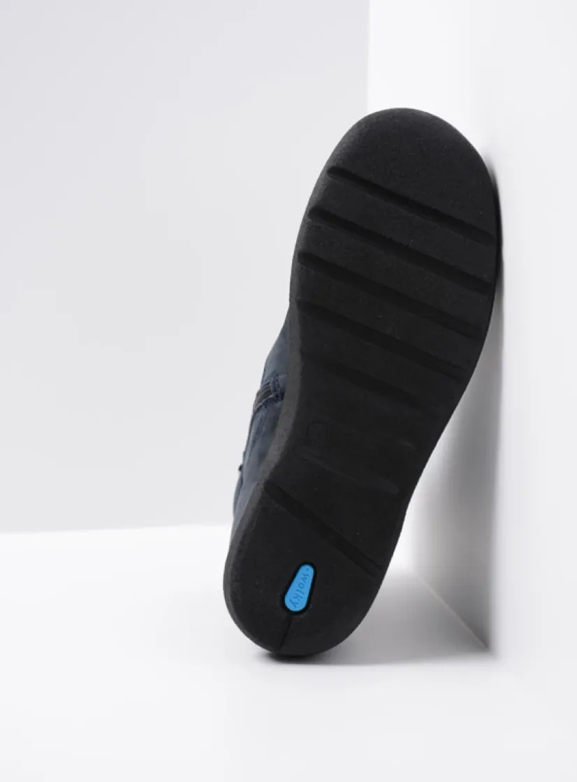 Wolky Whynot HV - blauw nubuck<DAMES Hoge Veterschoenen|Wandelschoenen