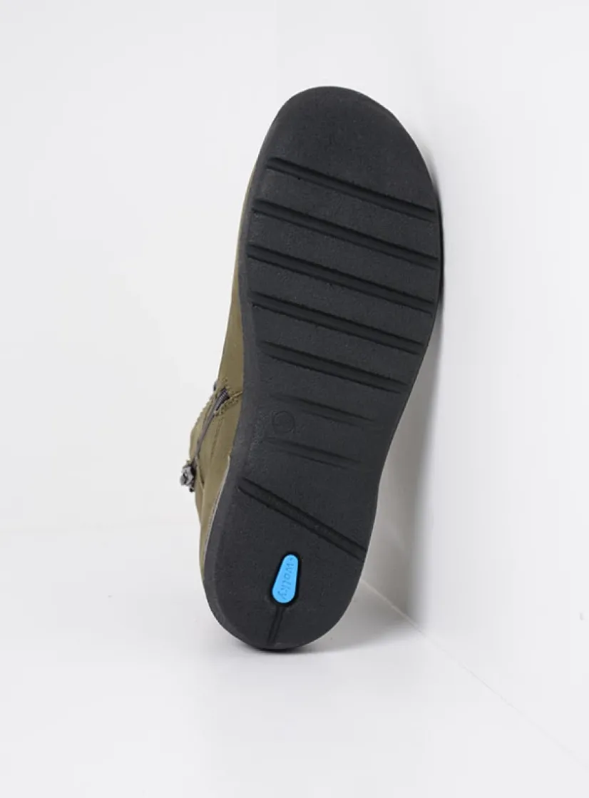 Wolky Whynot HV - pesto groen nubuck<DAMES Hoge Veterschoenen|Wandelschoenen