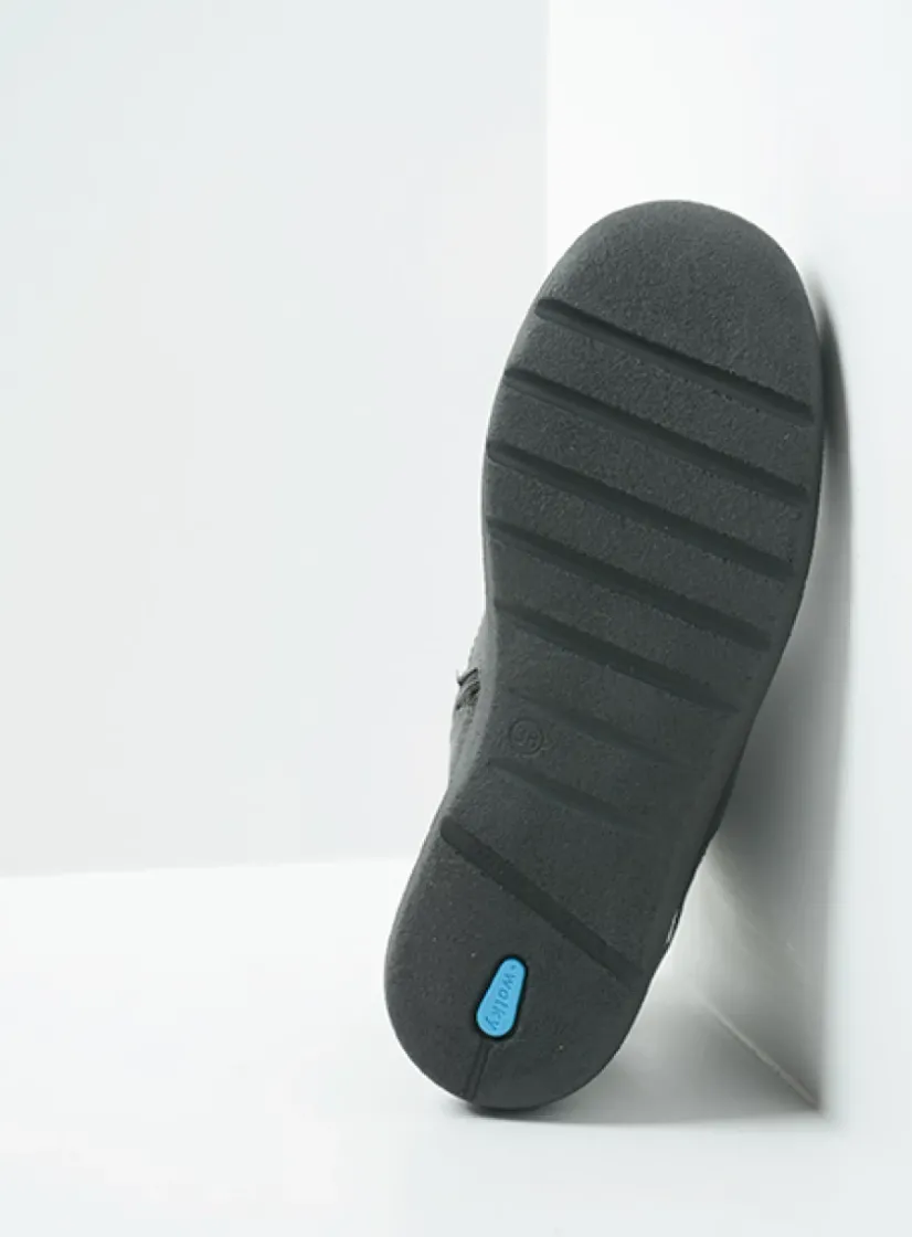 Wolky Whynot HV - zwart leer<DAMES Hoge Veterschoenen|Wandelschoenen