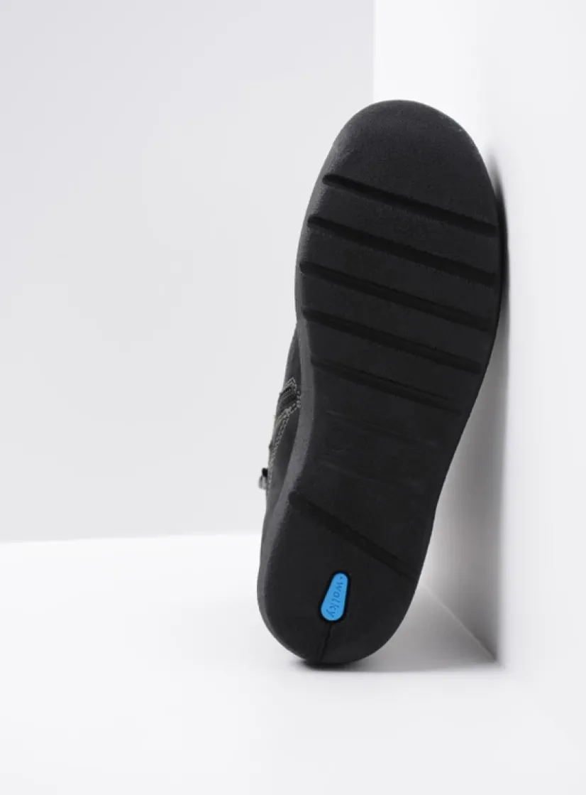 Wolky Whynot HV - zwart nubuck<DAMES Hoge Veterschoenen|Wandelschoenen