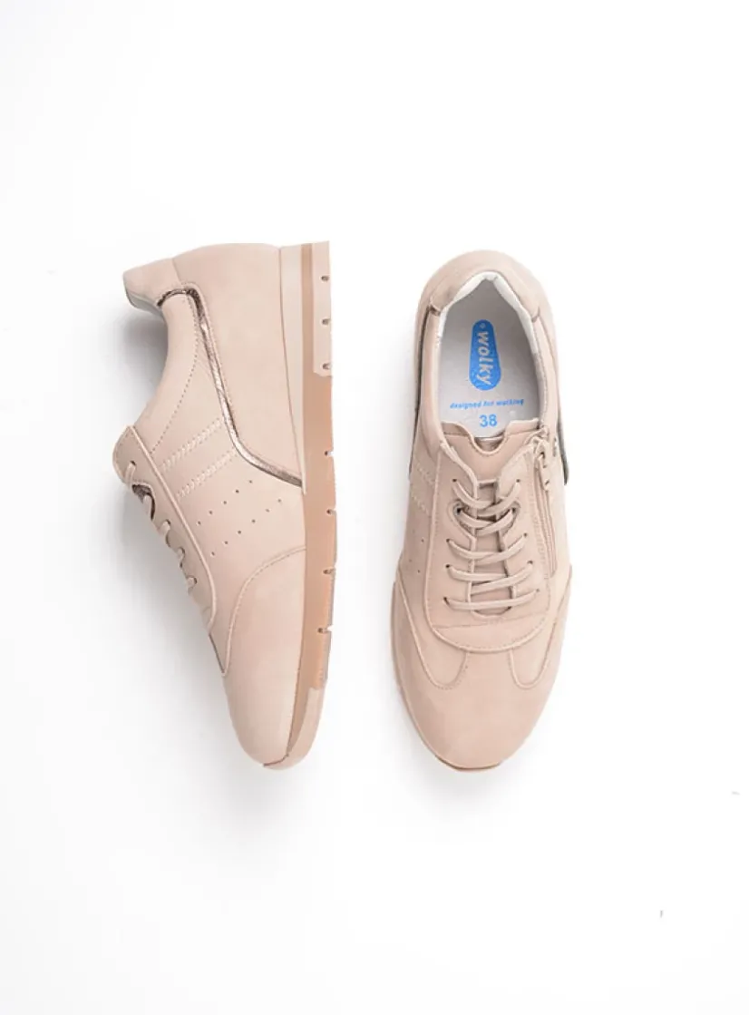 Wolky Yell XW - safari nubuck<DAMES Lage Veterschoenen|Sneakers