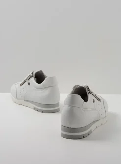 Wolky Yell XW - wit leer<DAMES Lage Veterschoenen|Sneakers