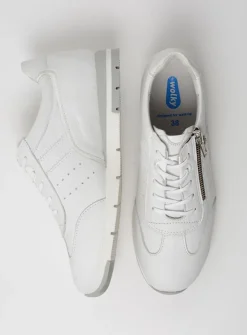 Wolky Yell XW - wit leer<DAMES Lage Veterschoenen|Sneakers