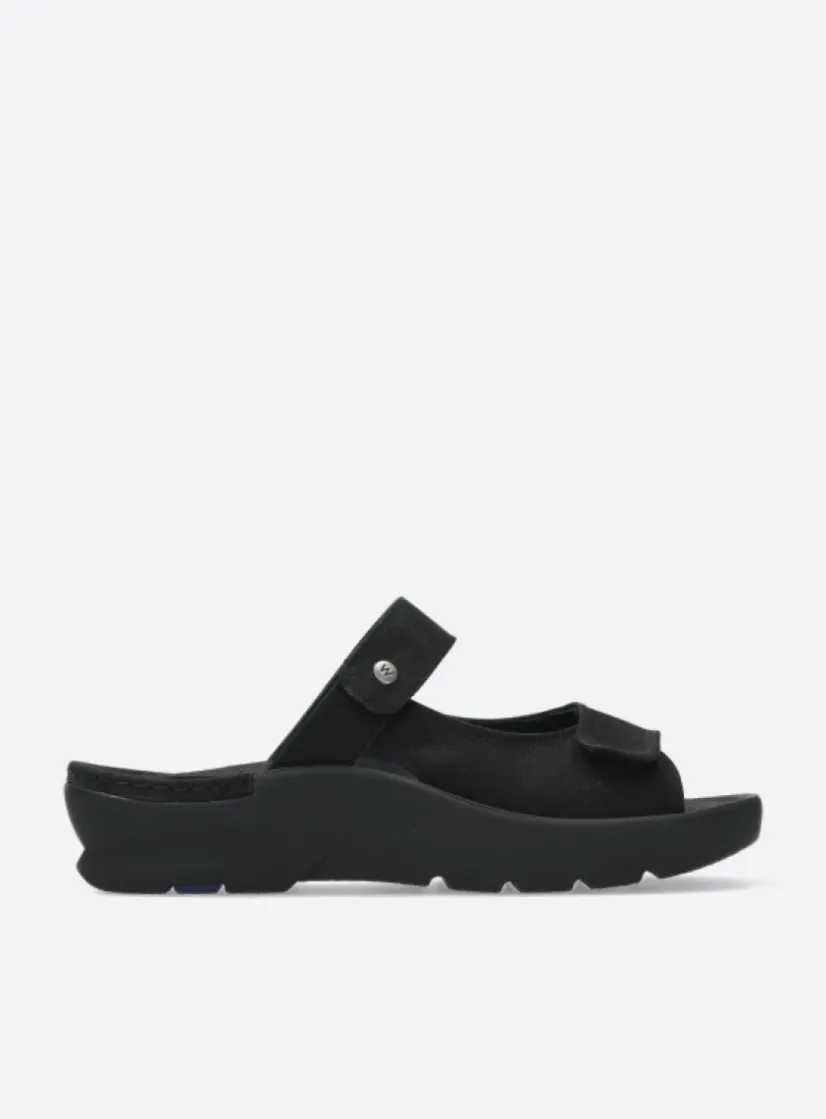 Wolky Zaandam - zwart nubuck<DAMES Slippers