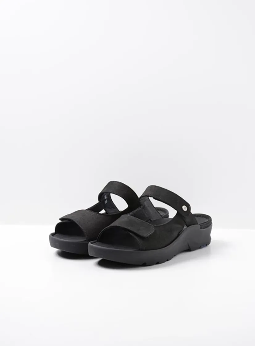 Wolky Zaandam - zwart nubuck<DAMES Slippers